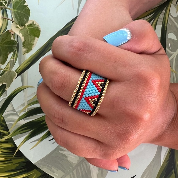 Stylish Miyuki Beaded Adjustable Rings - Boho Chic Statement Rings - Picture 6 of 14